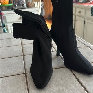 Steve Madden Black Heeled Boots with Chunky Block Heel